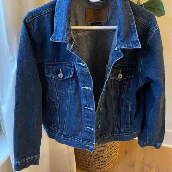 Vintage Denim Jacket Dark Wash Route 66 🍂 - Picture 3 of 5